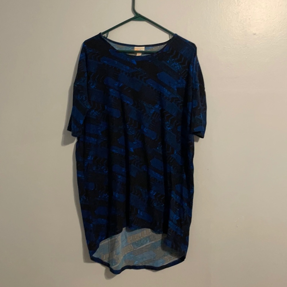 LulaRoe xs tunic blue and black